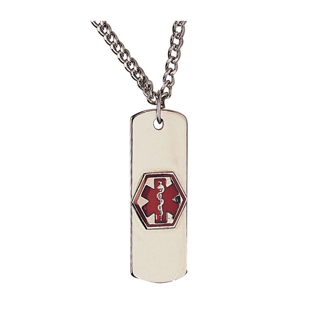 Emerge-Alert Diabetic Medical Necklace - Stylish Stainless Steel Pendant for Safety and Comfort