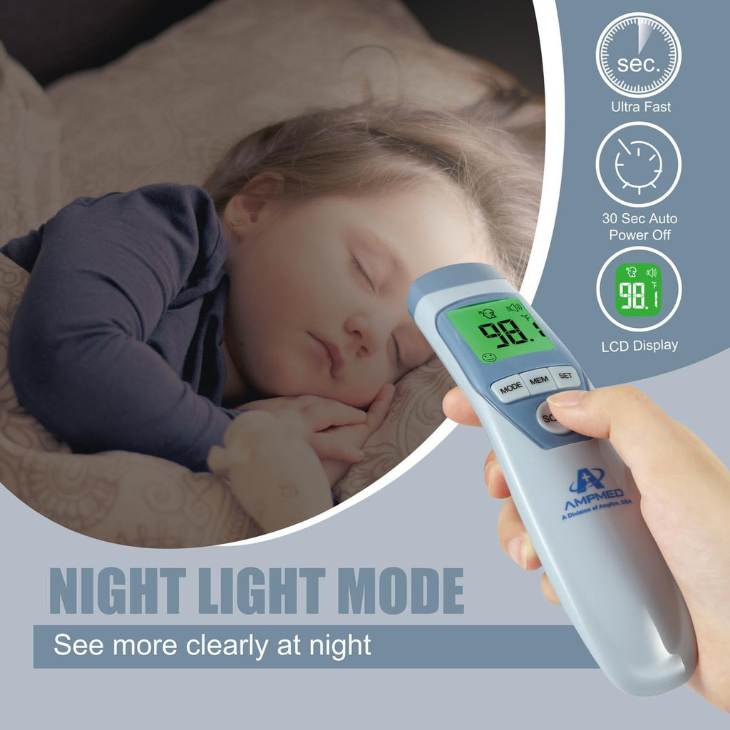 Reliable Non-Contact Digital Thermometer for All Ages - Instant Fever Readings for Adults, Infants, and Kids - FSA HSA Approved