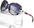 Elevate Your Style with Trendy Oversized Polarized Sunglasses for Women - Ultimate UV Protection and Chic Floral Design