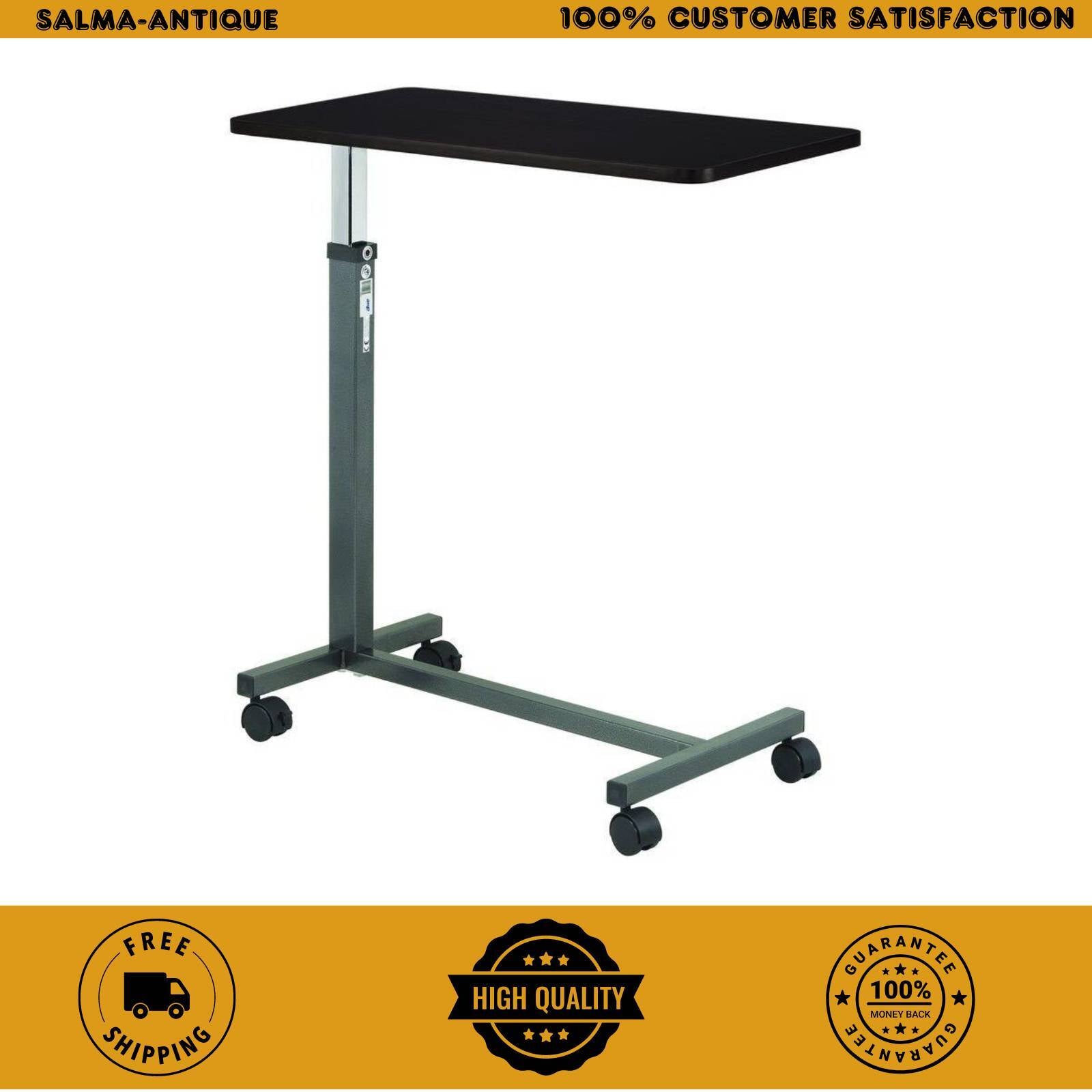 Versatile Overbed Table Tray - Rolling Hospital Bed with Adjustable Height for Meals and Work