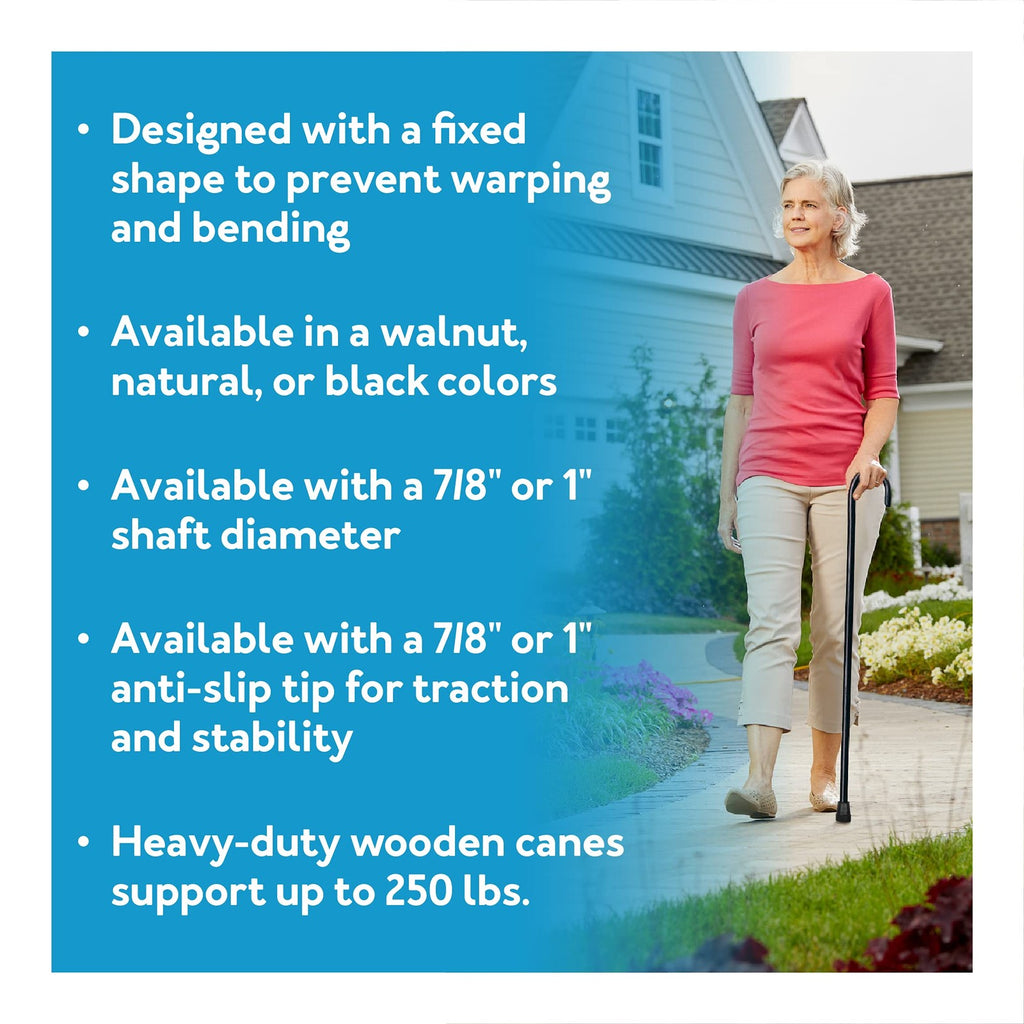 Experience Unmatched Support with the Carex Natural Ash Wooden Walking Cane - Sturdy Round Handle Design