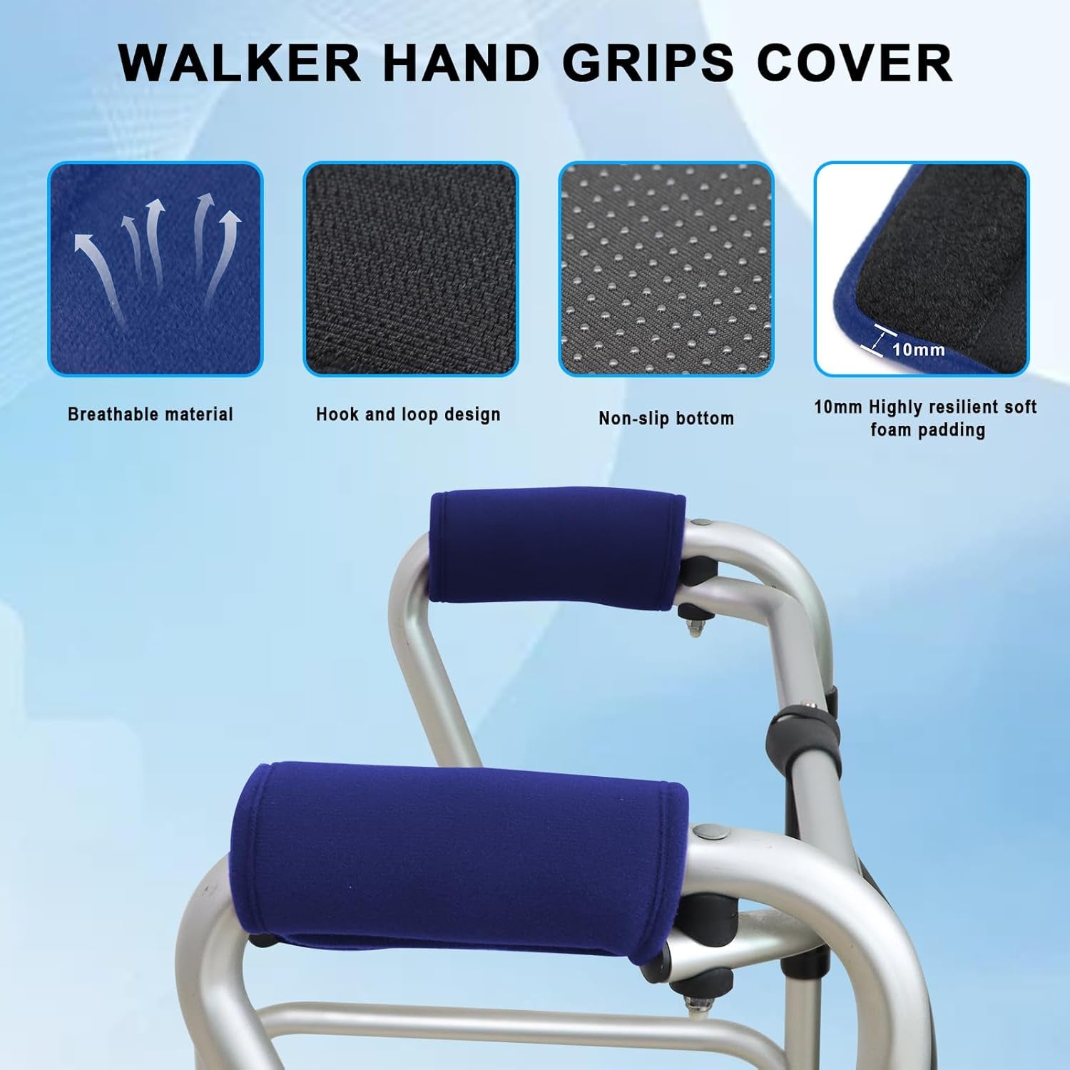 Experience Ultimate Comfort with Our 2 Pack Walker Handle Cushions - Cushioned Grip Cover Pads for Wheelchairs
