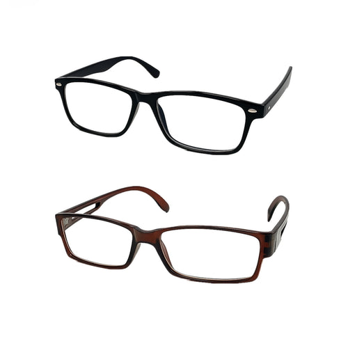 2-Pack Unisex Reading Glasses for Men and Women - Square and Round Frames, +3.50 Magnification
