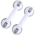 Enhance Bathroom Safety with 2 Packs of 12 In. Gray Plastic Bathtub Grab Bars - Strong Suction Shower Safety Handles for Easy Installation and Support