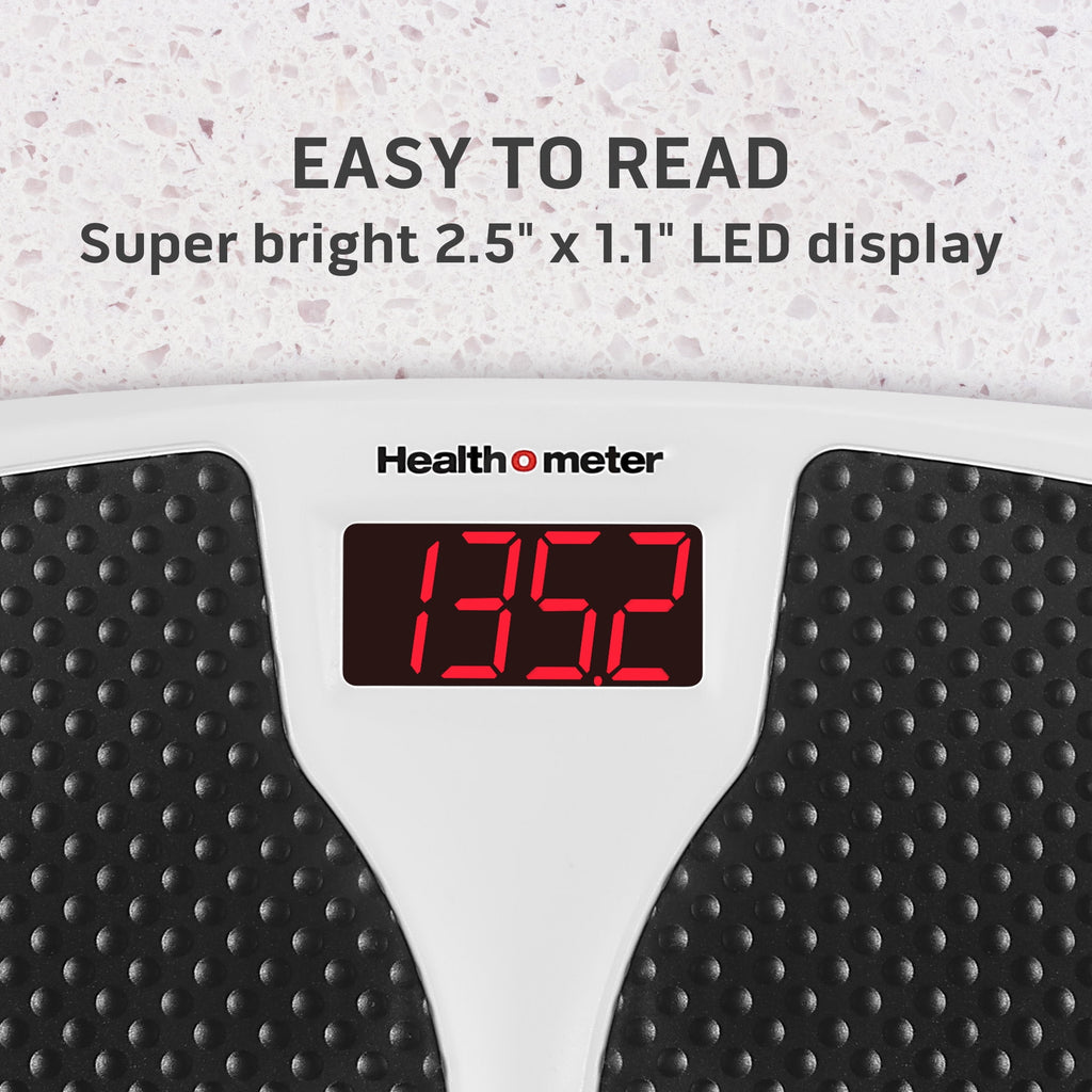 Precision Split Mat Digital Scale - 400 lbs Capacity with Bright LED Display in Elegant Black and White