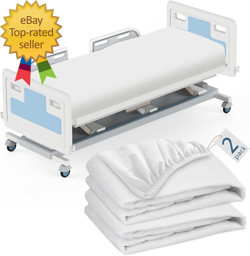 Premium 2 Pack Hospital Bed Fitted Sheets - Soft, Durable, and Perfectly Sized for Comfort