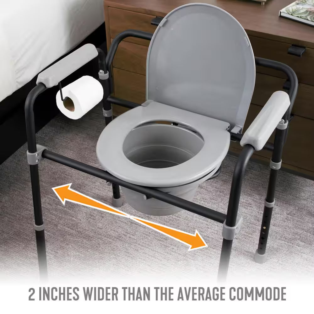 Discover Comfort and Independence with the Able Life Extra Wide Bedside Commode Chair - Perfect for Seniors!