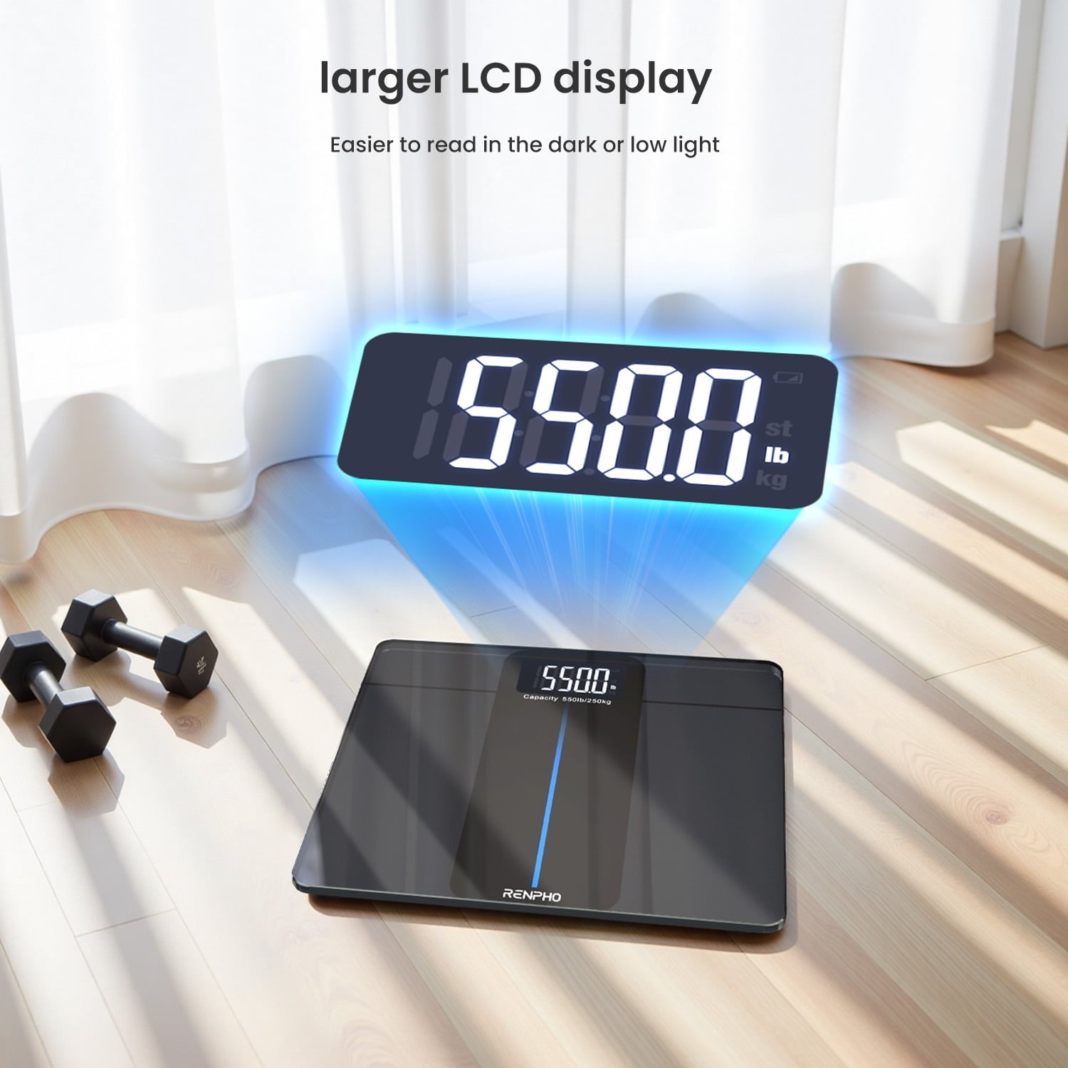 Elevate Your Wellness Journey with the 550Lb Digital Bathroom Scale - Accurate, Stylish, and User-Friendly!