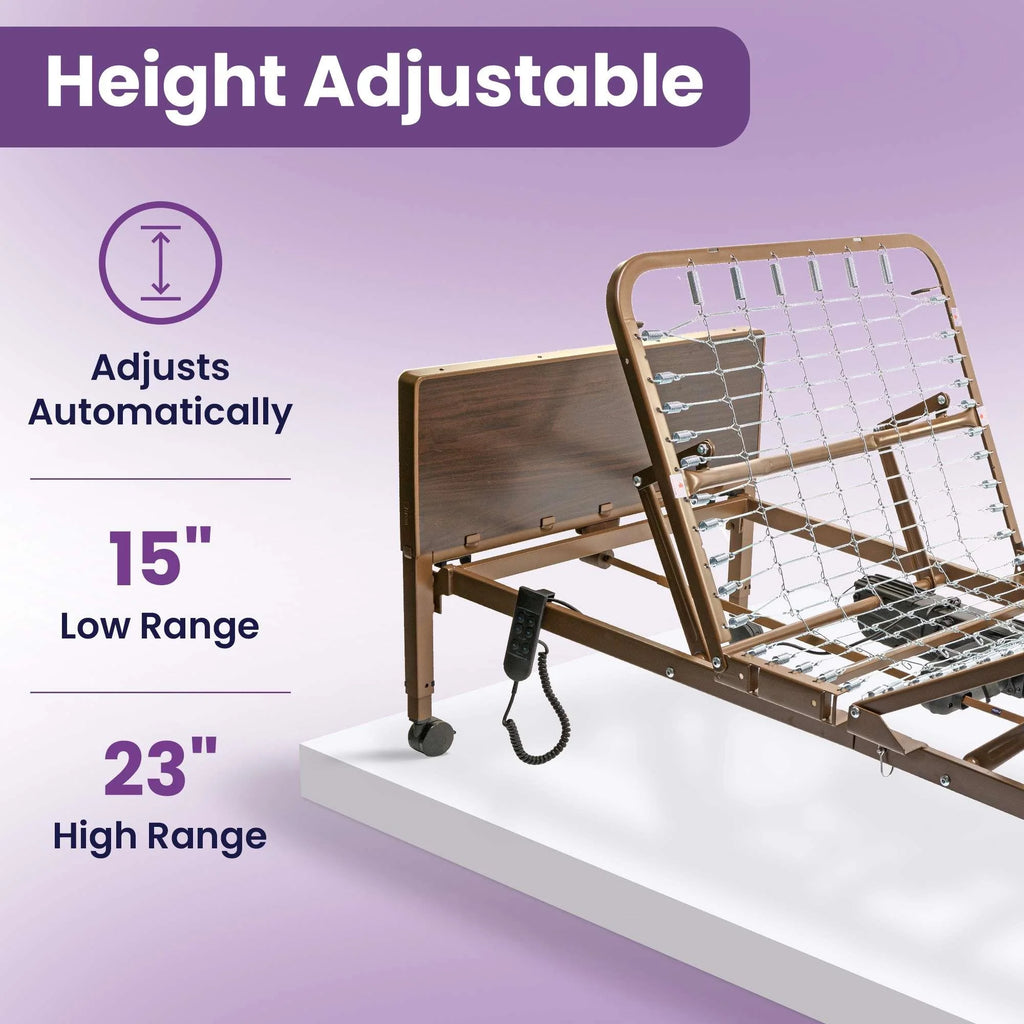 Transform Your Care Experience with the Full Electric Hospital Bed Package - Complete with Memory Foam Mattress, Safety Rails, and Easy Remote Control