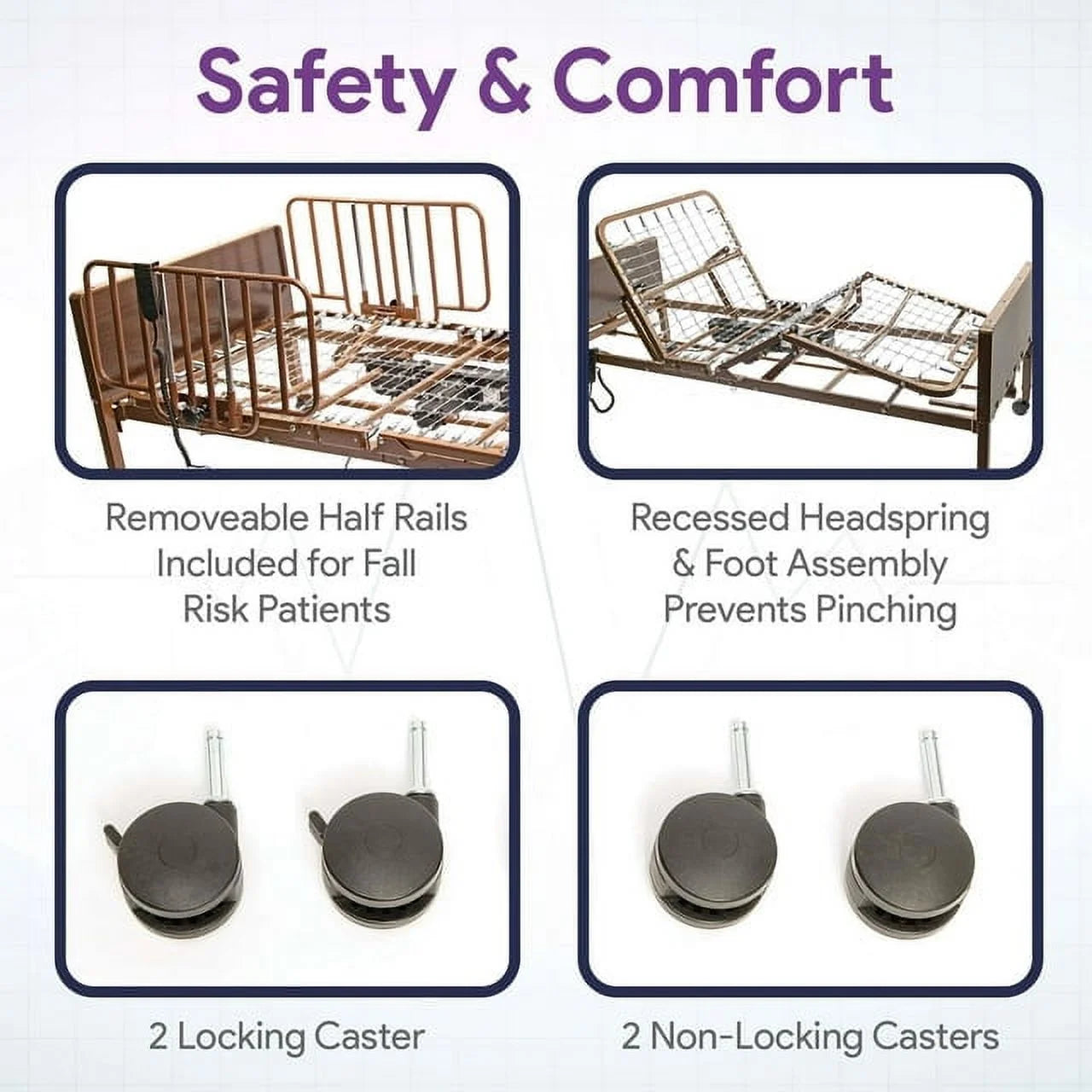 Transform Your Comfort with the Full Electric Hospital Bed Package - Dual Adjustment for Home Care, 36" x 80"