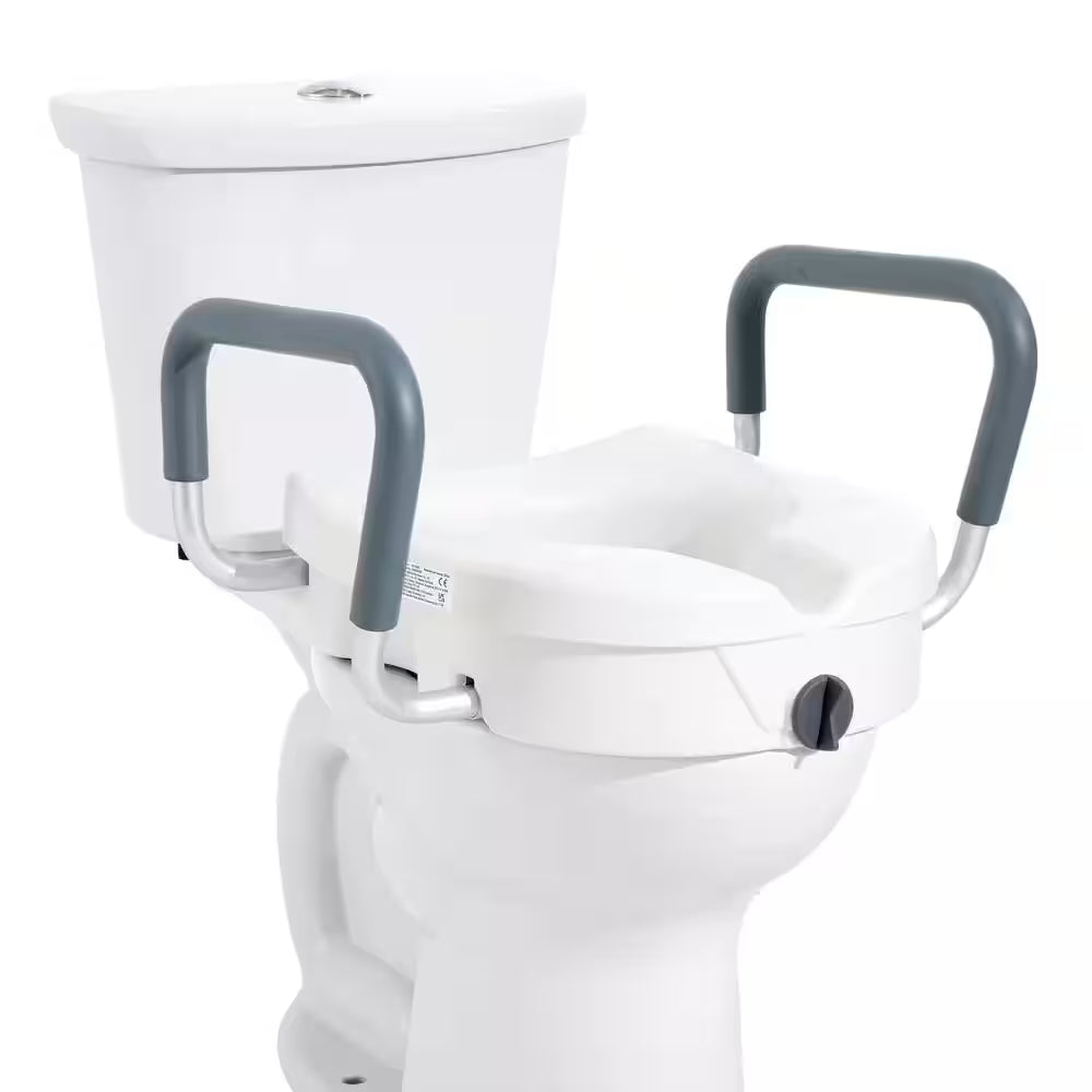 Elevate Your Comfort with Our 5-Inch Raised Round Toilet Seat - Supports Up to 350 lbs in Classic White