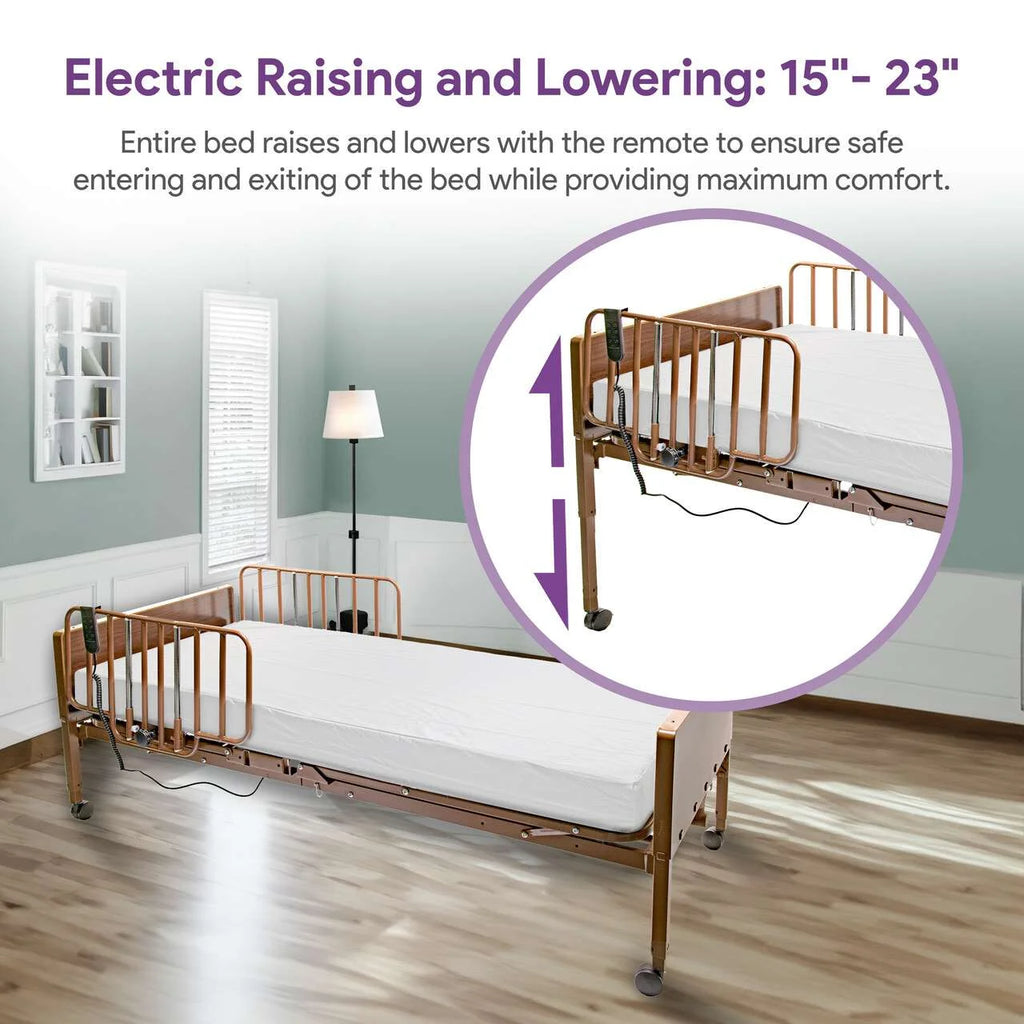 Transform Your Comfort with the Full Electric Hospital Bed Package - Dual Adjustment for Home Care, 36" x 80"
