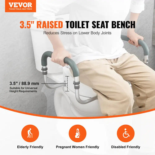 Elevate Your Comfort: 10" Raised Toilet Seat in White - Supports Up to 300 lbs for Standard Round Toilets