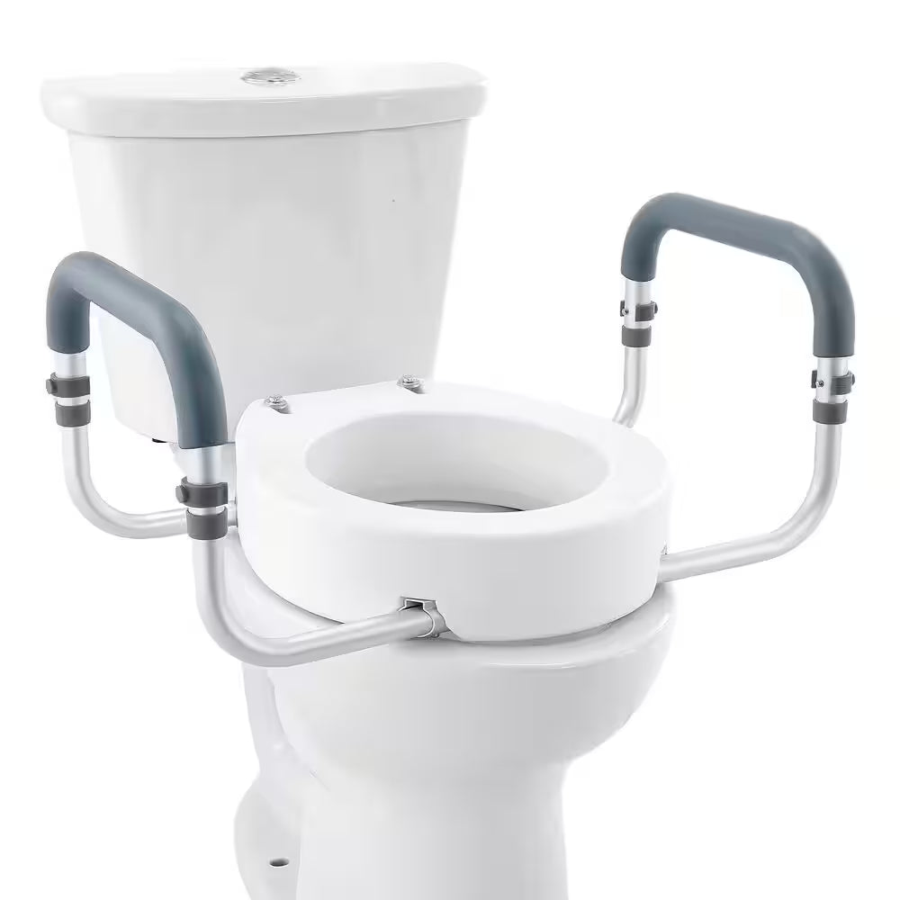 Elevate Your Comfort: 10" Raised Toilet Seat in White - Supports Up to 300 lbs for Standard Round Toilets