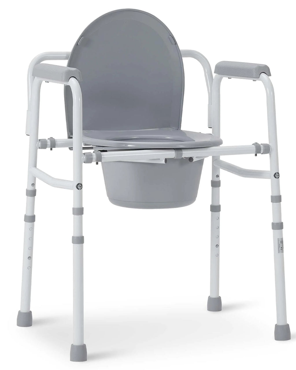 3-In-1 Medical Bedside Commode for Seniors, Portable Toilet Raised Seat, Steel Frame 300 Lb. Weight Capacity