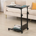 Versatile Adjustable Height C Table with Wheels - Perfect for Sofa Side, Bedside, or Mobile Desk Use