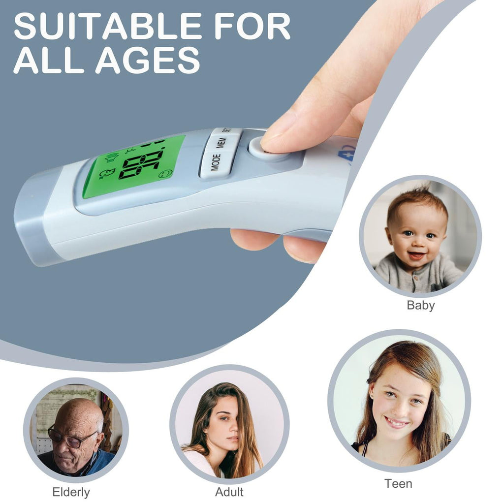 Reliable Non-Contact Digital Thermometer for All Ages - Instant Fever Readings for Adults, Infants, and Kids - FSA HSA Approved