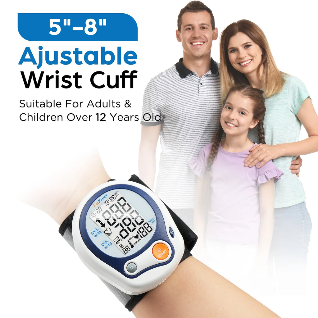 Wrist Blood Pressure Monitor - Automatic BP Machine with Memory Recall and Carrying Case for Heart Health Tracking