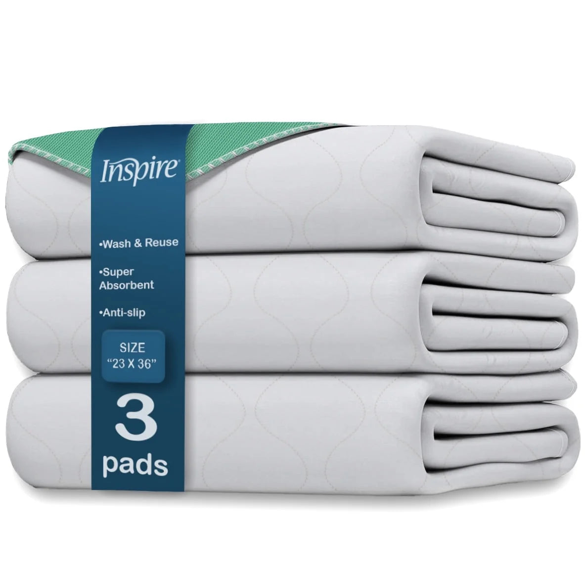 Ultimate Comfort: Washable & Reusable Incontinence Bed Pads - 3 Pack Waterproof Mattress Protectors (24" x 36")