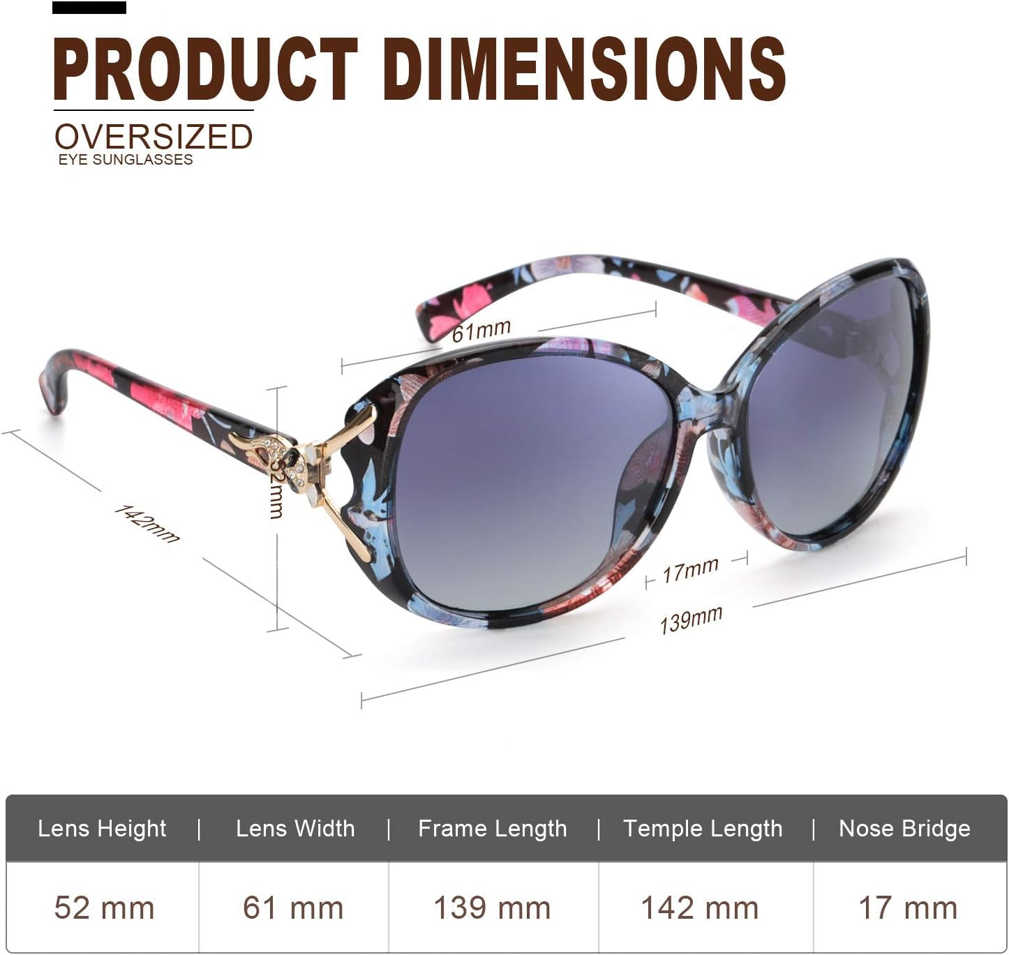 Elevate Your Style with Trendy Oversized Polarized Sunglasses for Women - Ultimate UV Protection and Chic Floral Design