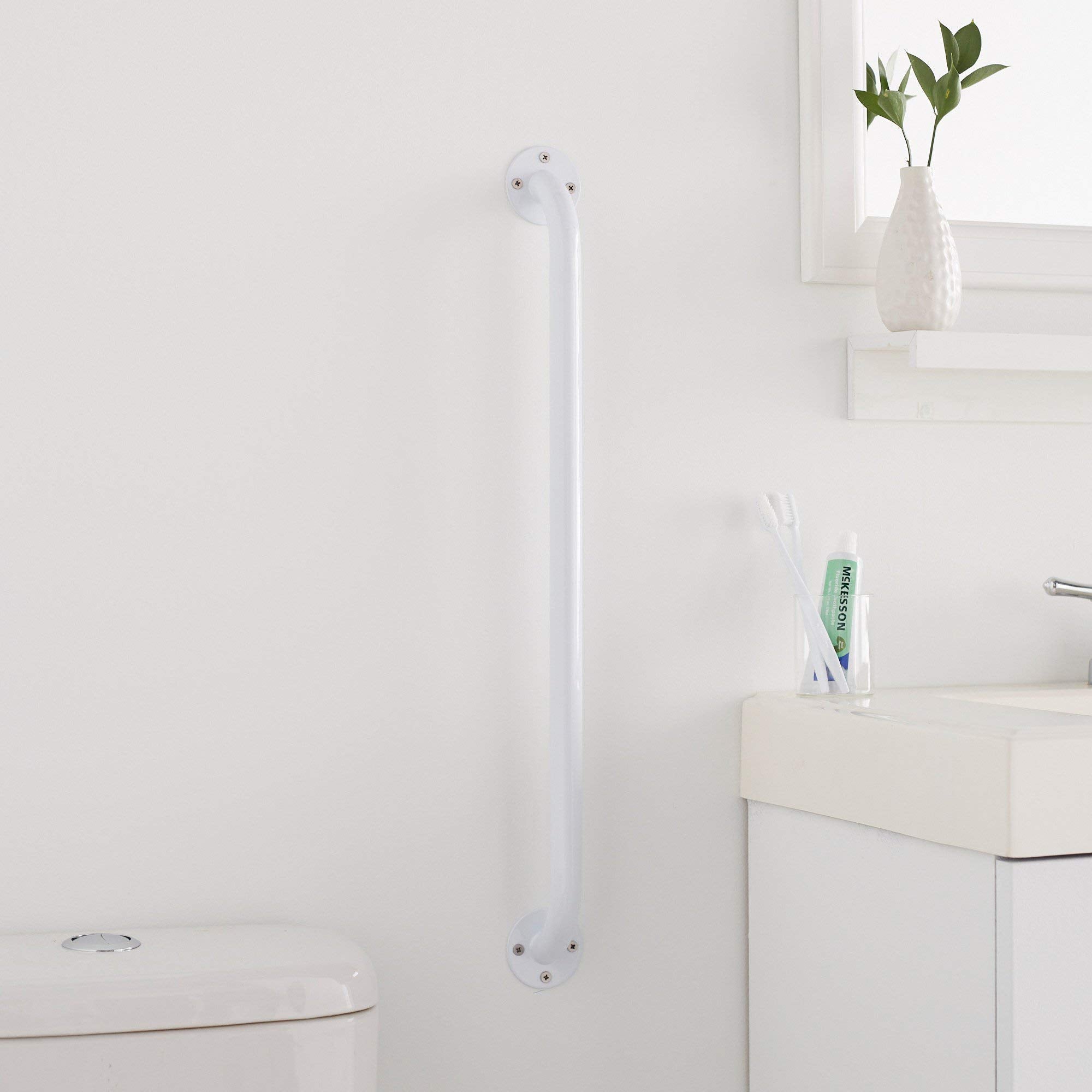 McKesson Wall Grab Bar, White Powder Coated Steel