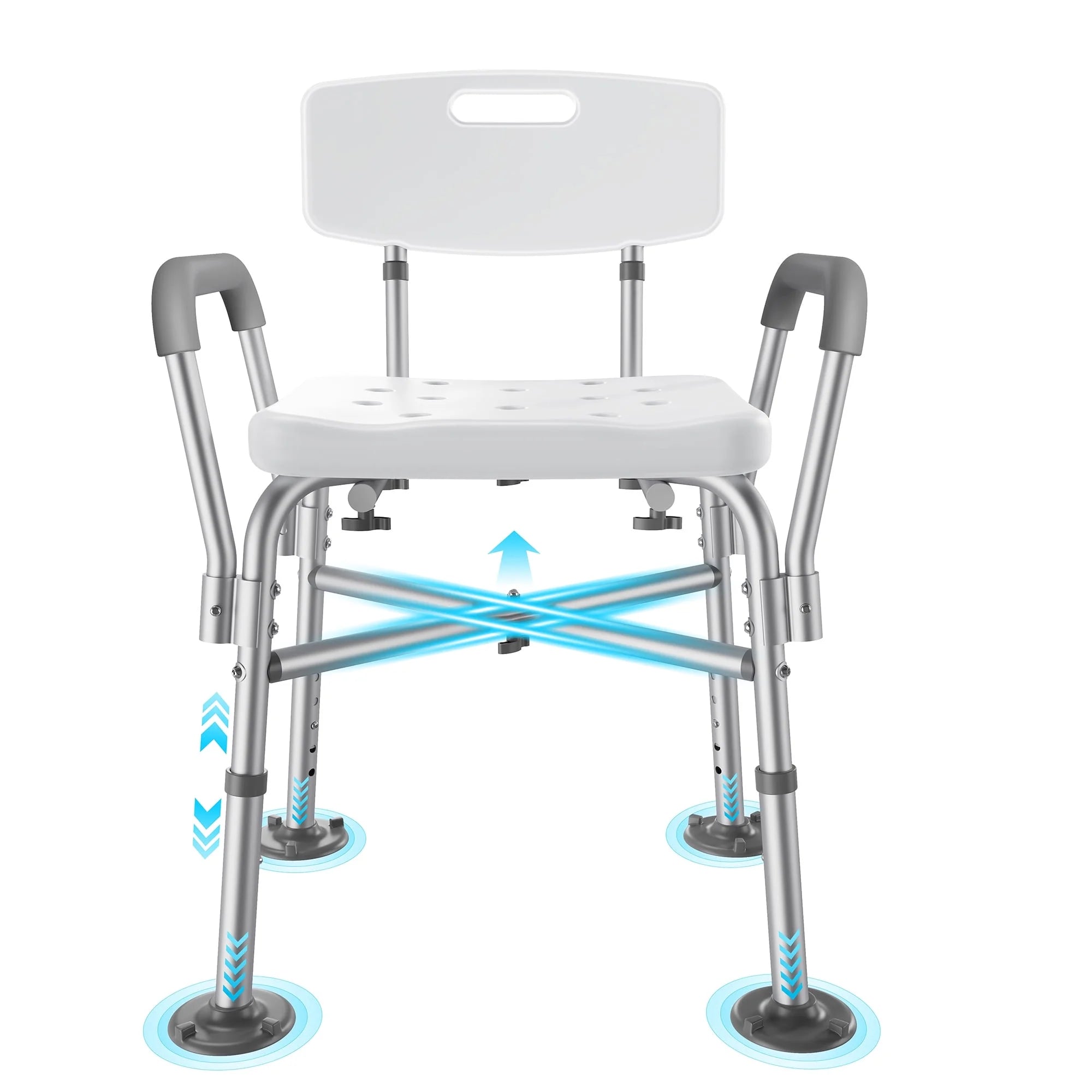 Heavy Duty Medical Shower Chair with Back and Arms - Supports Up to 550 lbs, FSA/HSA Eligible Bath Stool for Safety and Comfort in the Shower