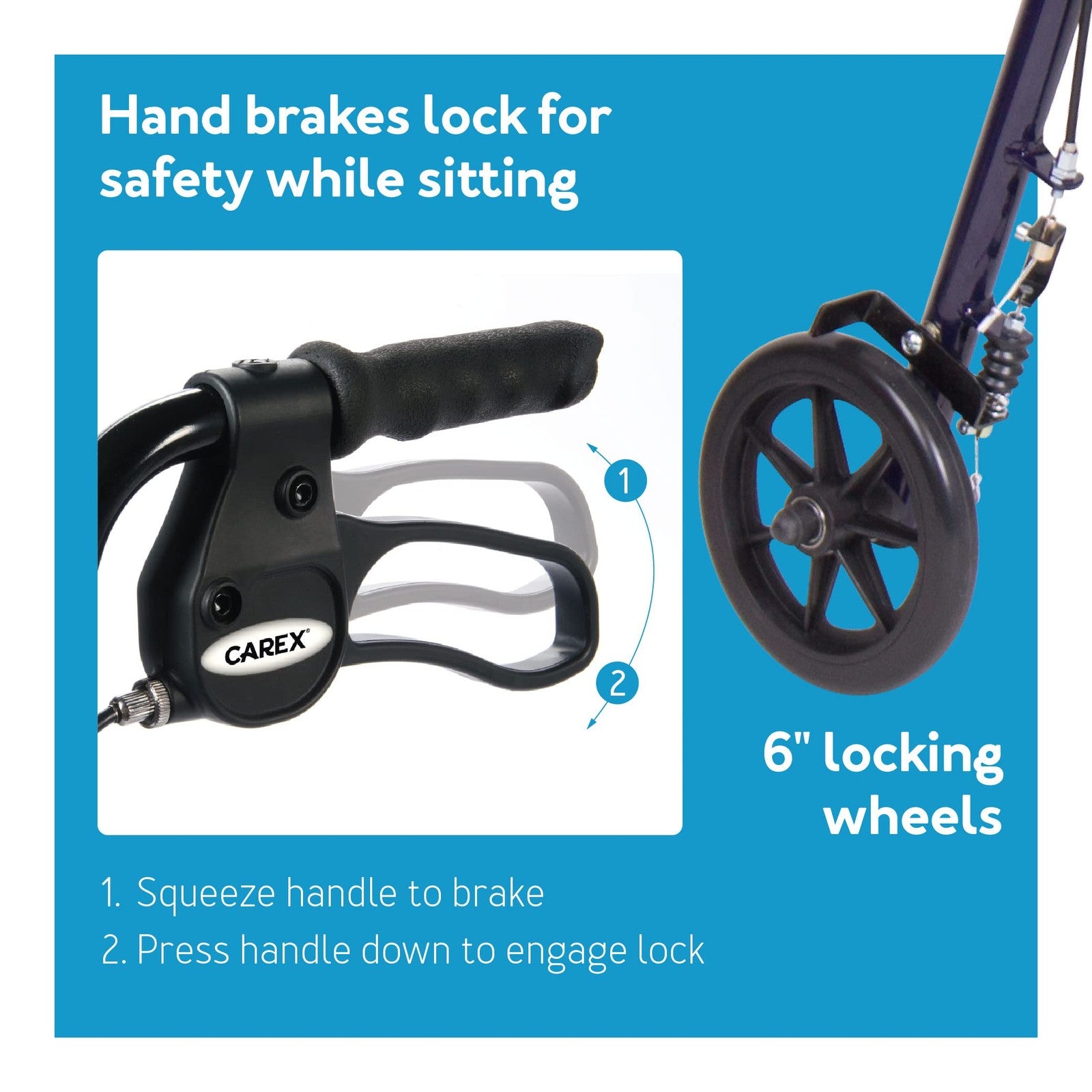 Carex Heavy Duty Rolling Walker - Adjustable Height with 350lbs Capacity for Ultimate Support and Comfort