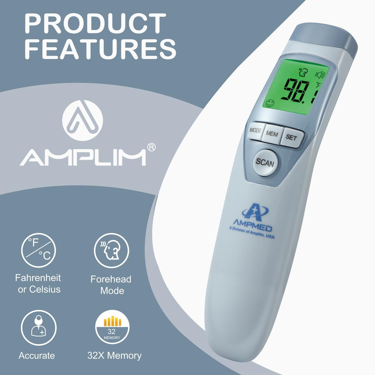 Reliable Non-Contact Digital Thermometer for All Ages - Instant Fever Readings for Adults, Infants, and Kids - FSA HSA Approved