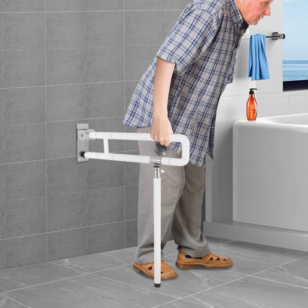 Foldable Toilet Grab Bar - Essential Bathroom Safety Handle for Elderly & Disabled