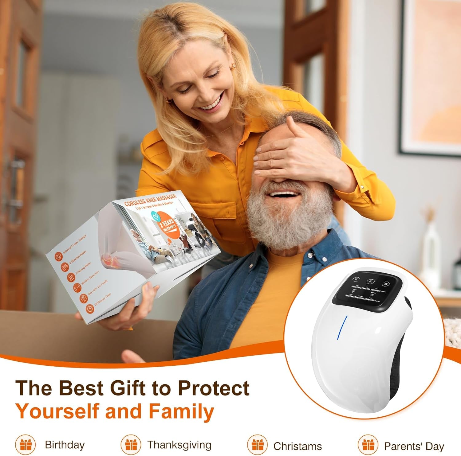 Ultimate Cordless Knee Massager with LED Display - Experience Infrared Heat and Vibrating Relief for Stiff Joints, Swelling, and Muscle Injuries - Perfect for Home, Office, and Travel