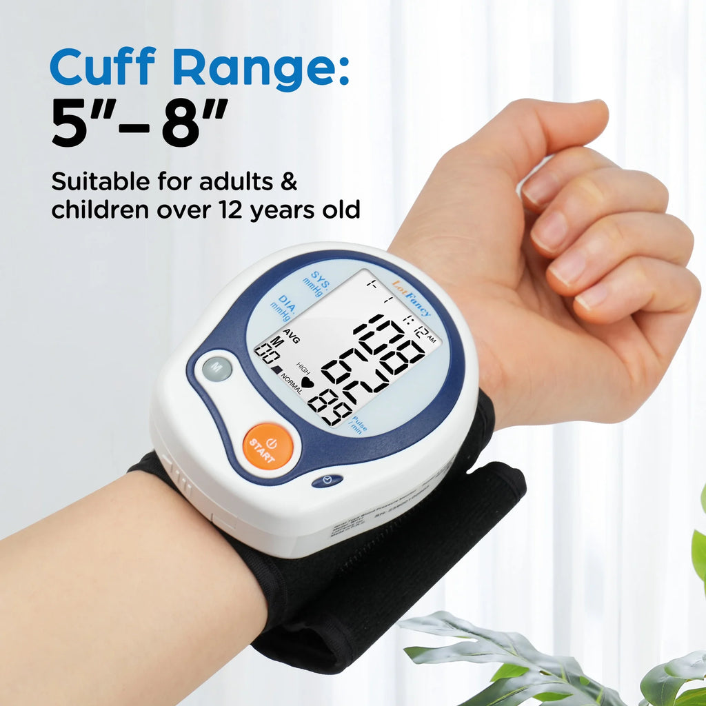 Wrist Blood Pressure Monitor - Automatic BP Machine with Memory Recall and Carrying Case for Heart Health Tracking