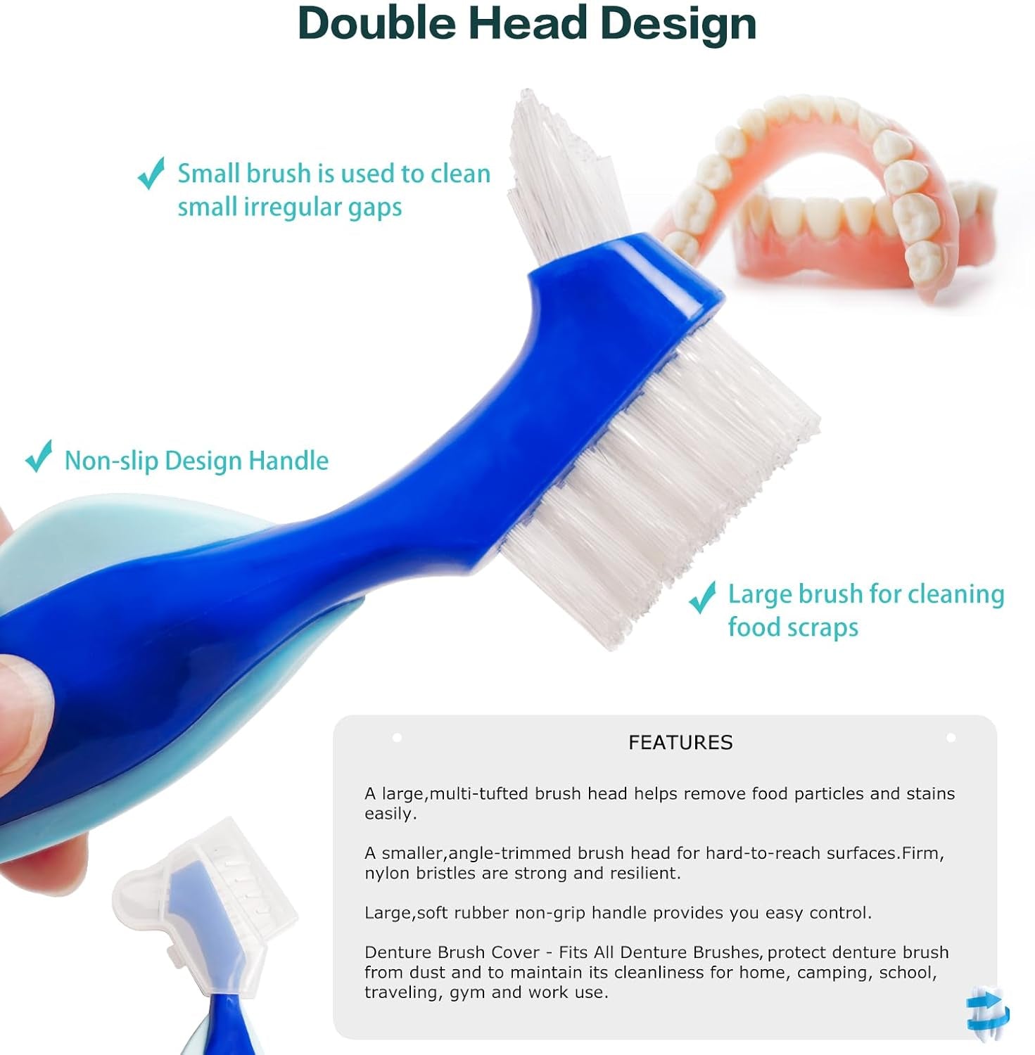 Ultimate Pink Denture Care Kit: Waterproof Case with Brush & Rinsing Basket for Easy Soaking and Cleaning