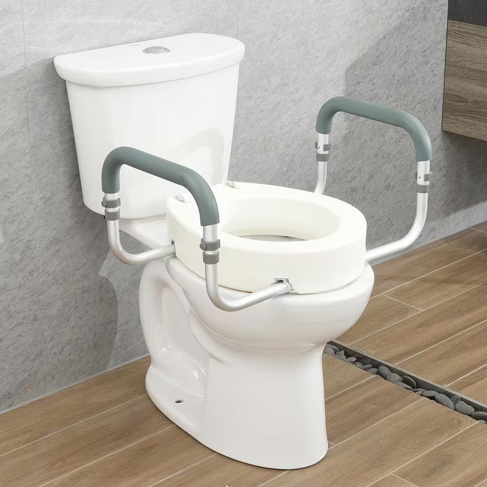 Elevate Your Comfort: 10" Raised Toilet Seat in White - Supports Up to 300 lbs for Standard Round Toilets