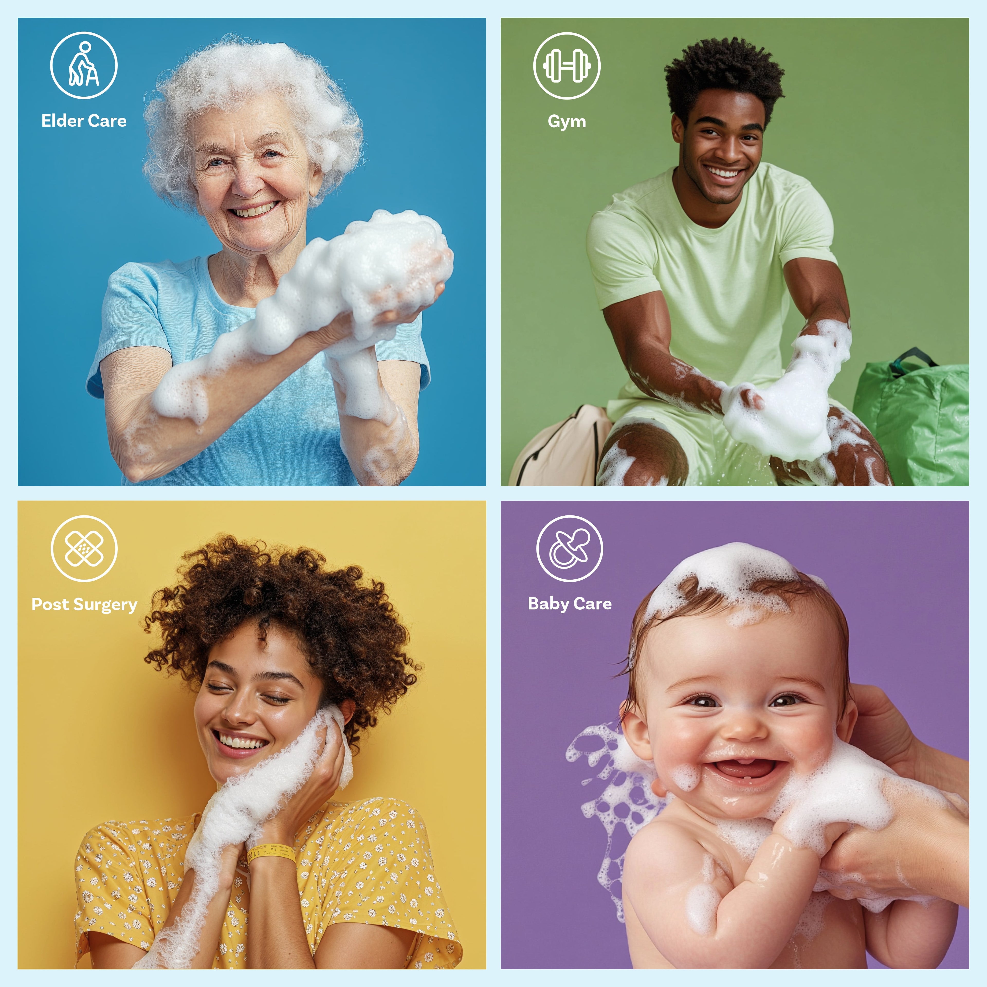 Experience Ultimate Freshness with Scrubzz Rinse Free Bath Sponges - 25 Convenient Wipes in One Pack