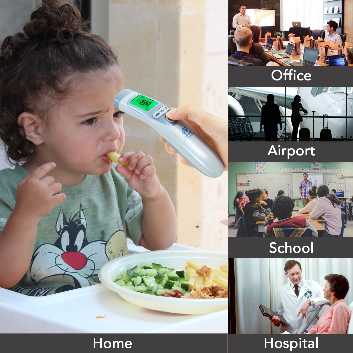 Reliable Non-Contact Digital Thermometer for All Ages - Instant Fever Readings for Adults, Infants, and Kids - FSA HSA Approved