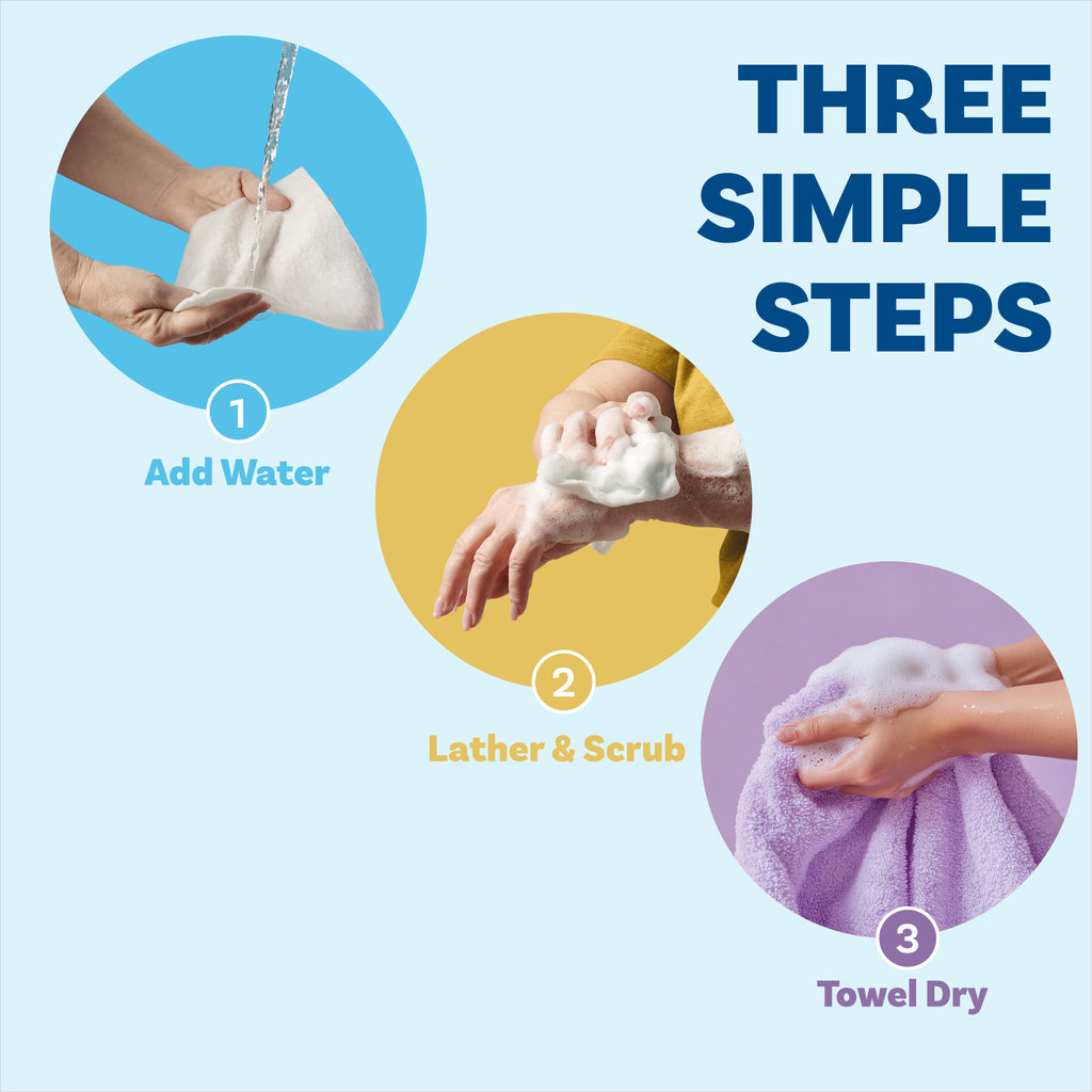 Experience Ultimate Freshness with Scrubzz Rinse Free Bath Sponges - 25 Convenient Wipes in One Pack