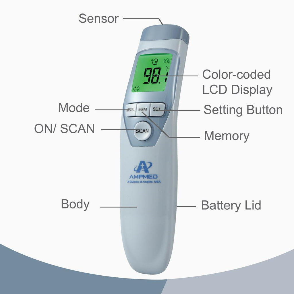 Reliable Non-Contact Digital Thermometer for All Ages - Instant Fever Readings for Adults, Infants, and Kids - FSA HSA Approved