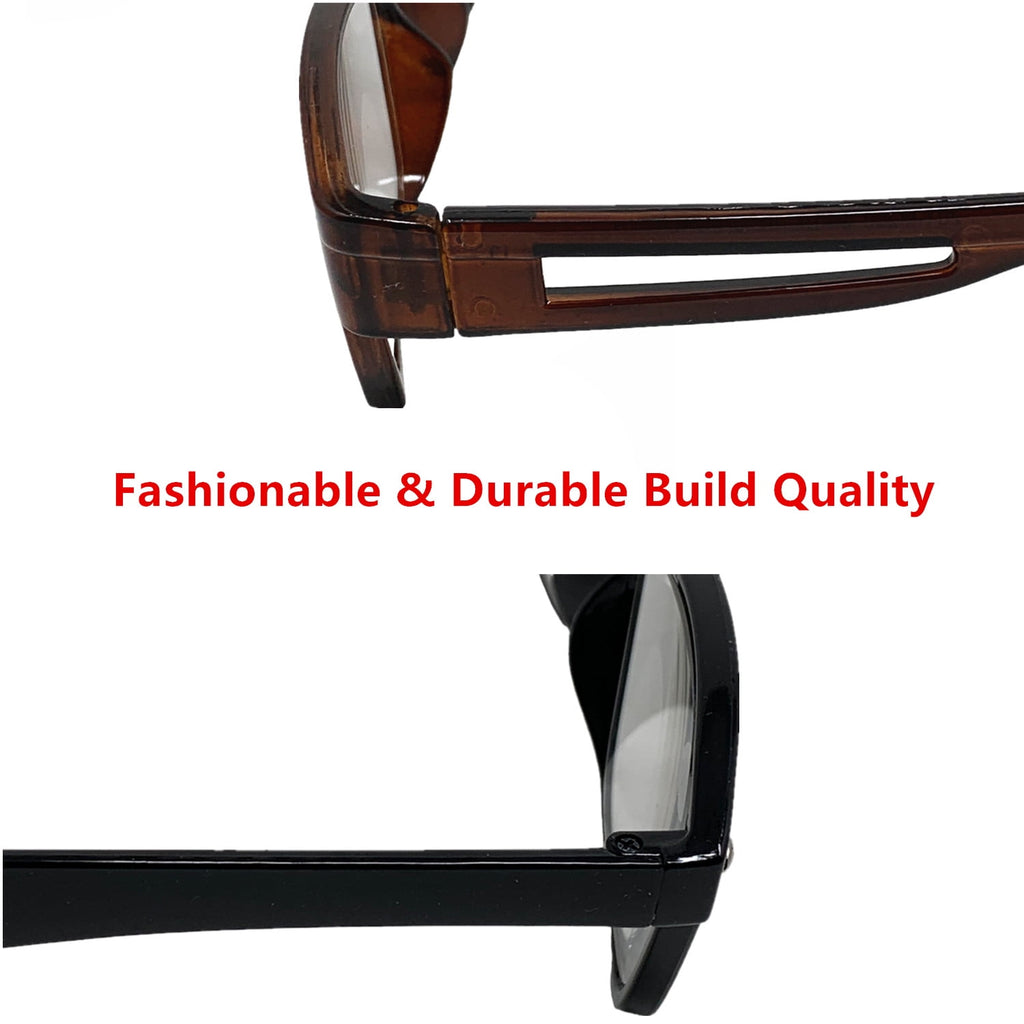 2-Pack Unisex Reading Glasses for Men and Women - Square and Round Frames, +3.50 Magnification