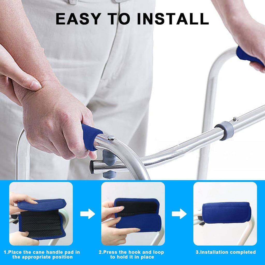 Experience Ultimate Comfort with Our 2 Pack Walker Handle Cushions - Cushioned Grip Cover Pads for Wheelchairs
