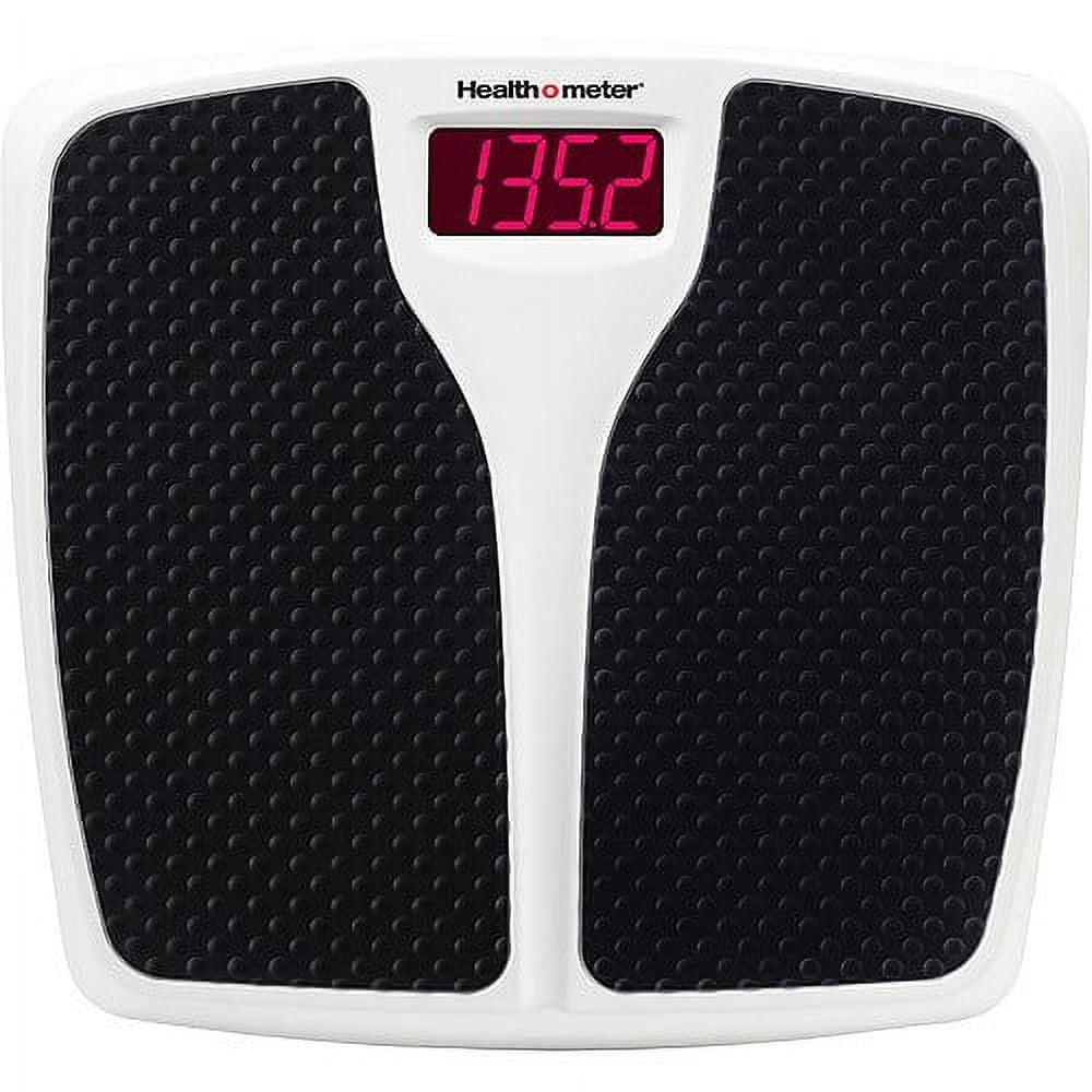 Precision Split Mat Digital Scale - 400 lbs Capacity with Bright LED Display in Elegant Black and White