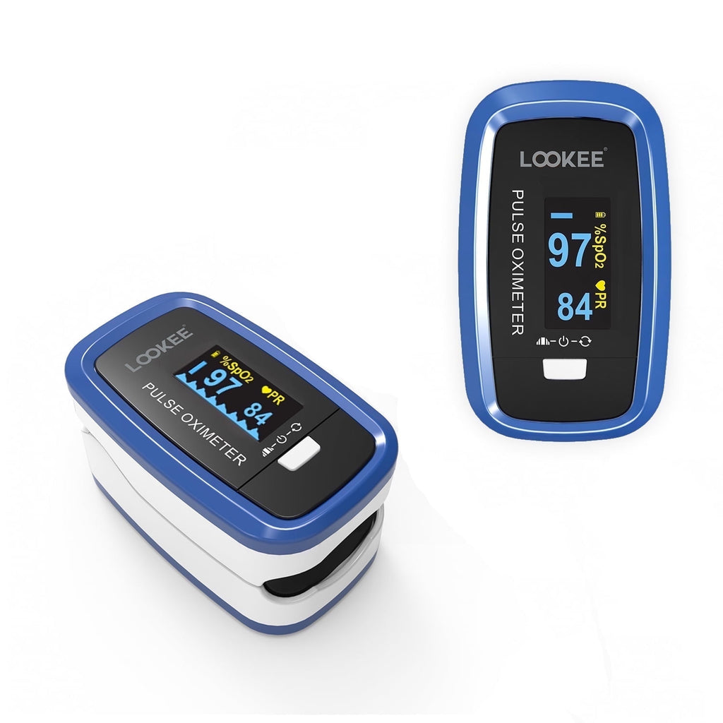 Experience Unmatched Precision with the LOOKEE Premium Fingertip Pulse Oximeter | FSA/HSA Eligible Oxygen Monitor with Auto-Rotate OLED Display & Essential Accessories Included