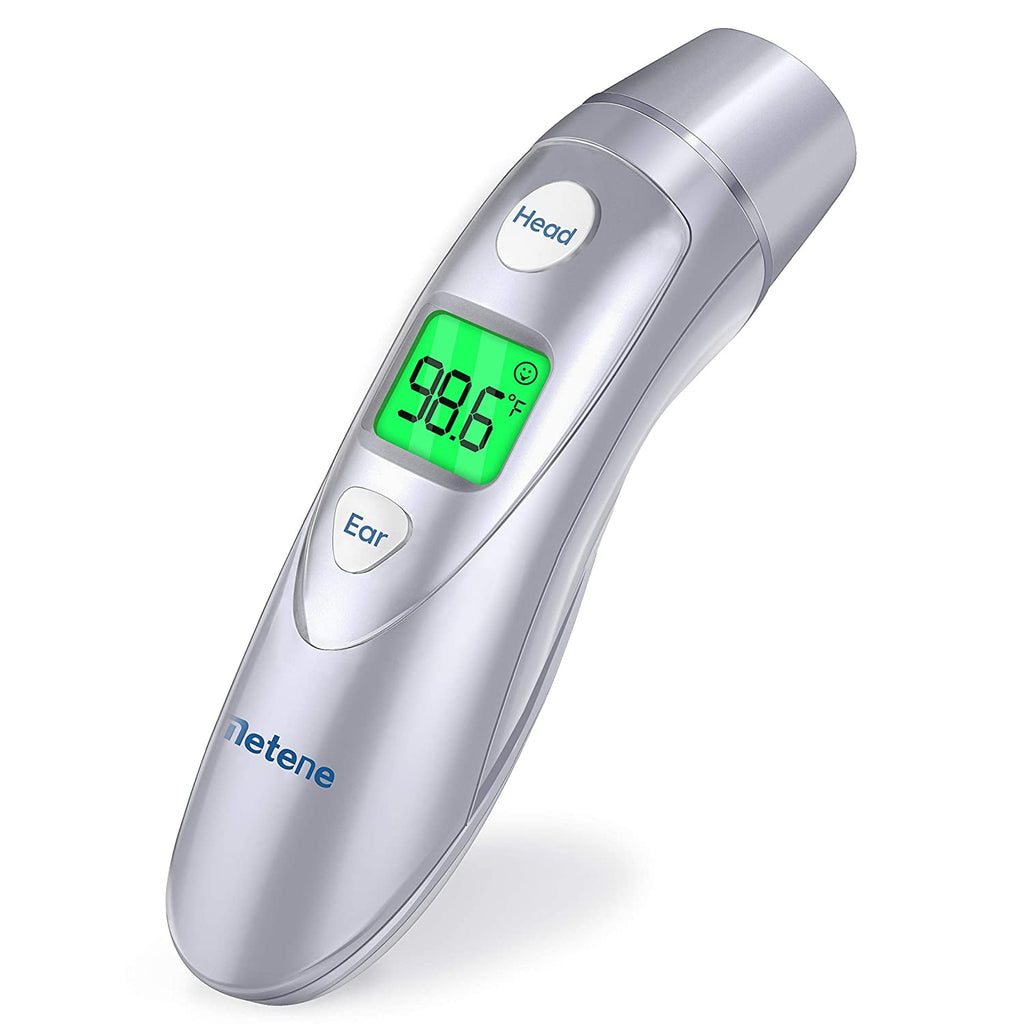 Metene Infrared Digital Thermometer - Quick and Accurate Forehead and Ear Temperature Reading for All Ages