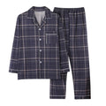 2Pcs Mens Pajamas Set Long Sleeve Sleepwear