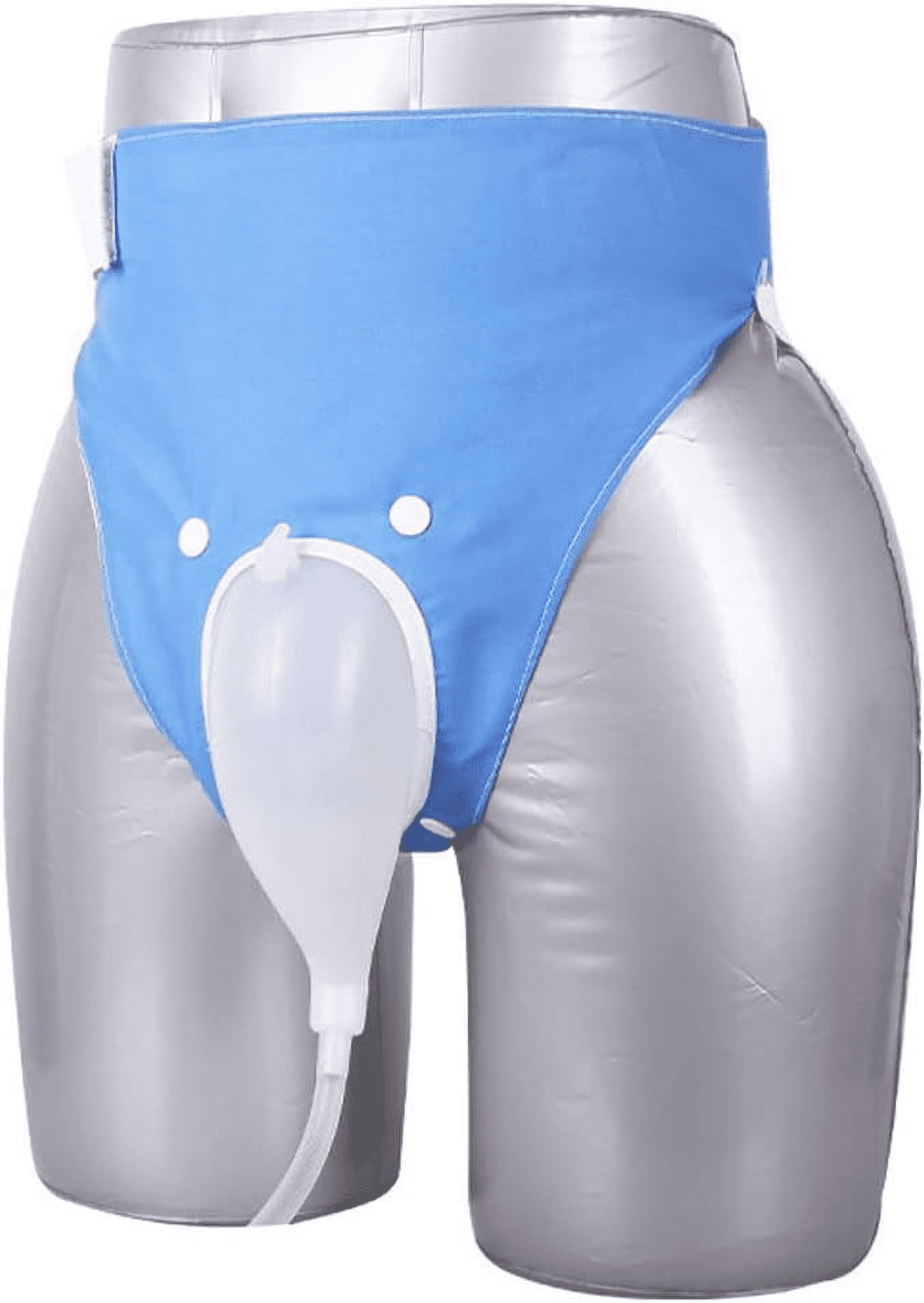 Ultimate Comfort Urine Collection System for Men - Reusable Silicone Urinal with 1000ml & 2000ml Drainage Bags in Elderly Men Blue