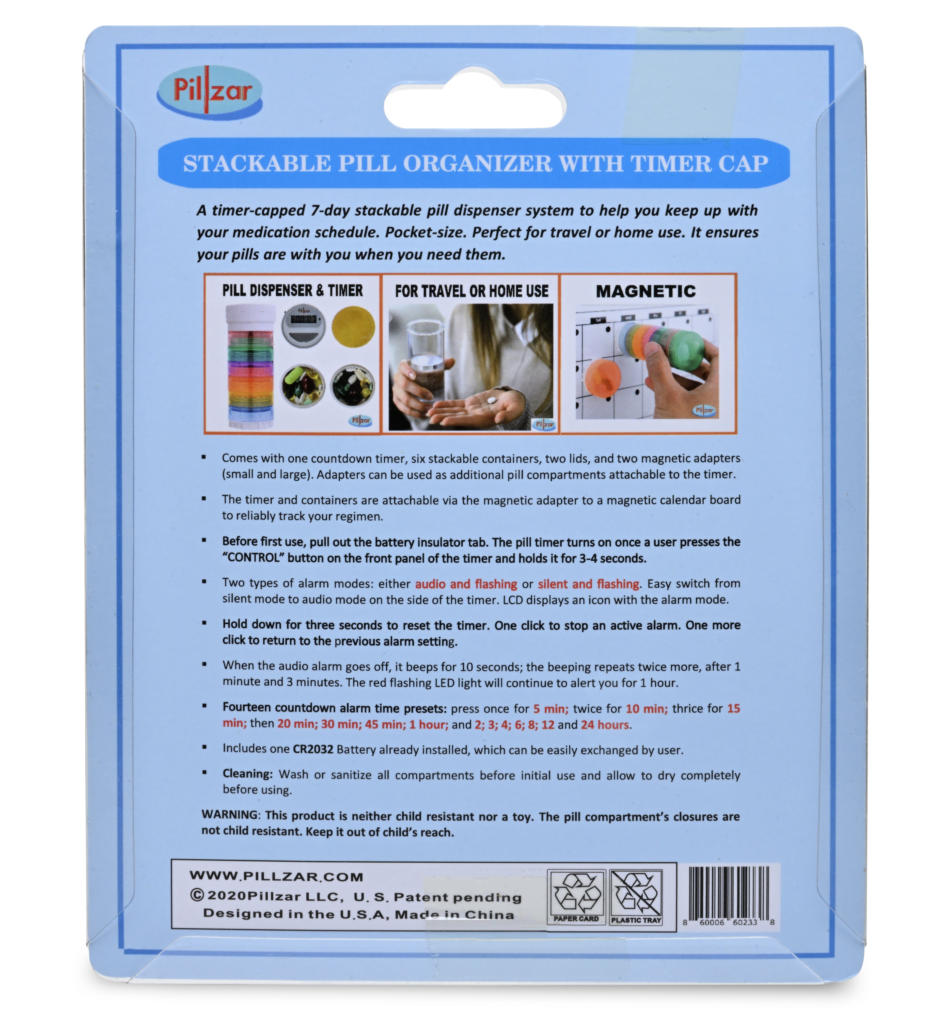 Ultimate Portable 7-Day Pill Organizer with Countdown Timer & Alarm - Travel-Friendly Solution for Medication Management