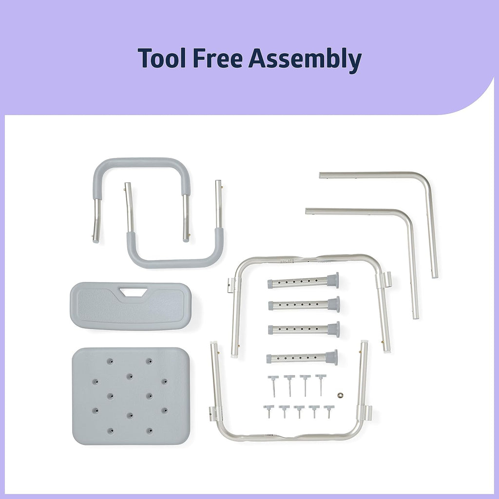 Experience Ultimate Comfort and Safety with Our Adjustable Shower Chair - 350 Lb Capacity, Backrest & Padded Armrests