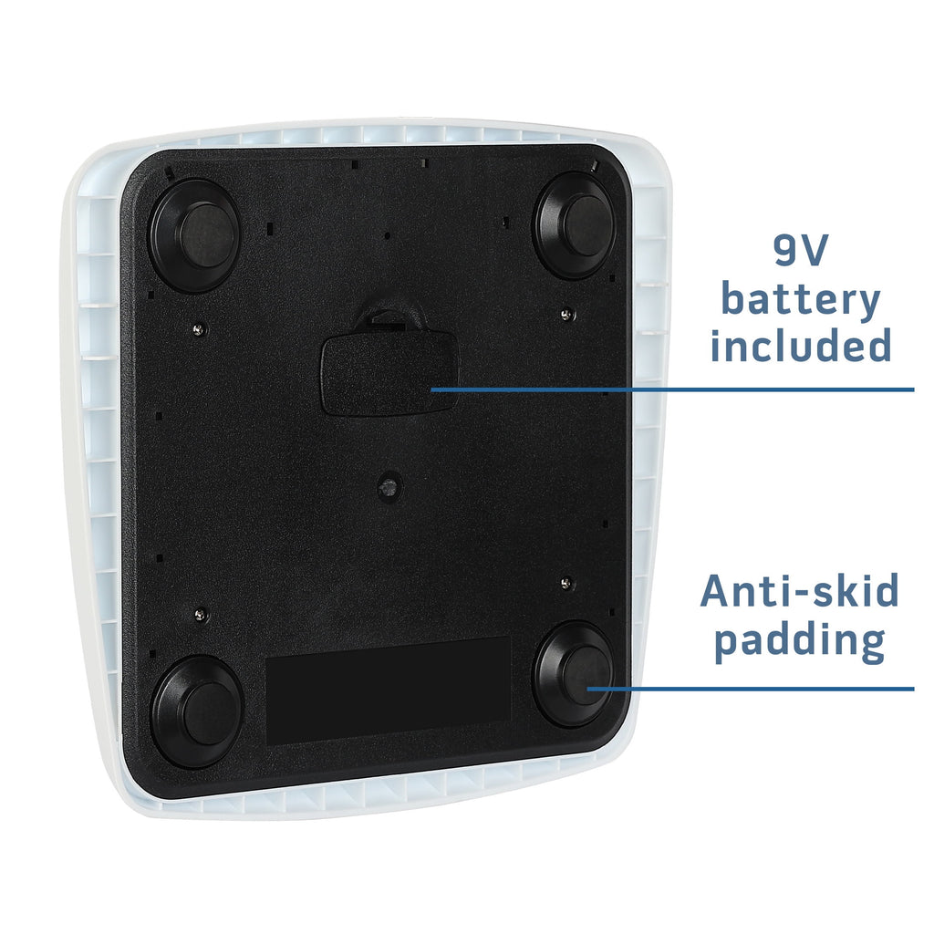 Precision Split Mat Digital Scale - 400 lbs Capacity with Bright LED Display in Elegant Black and White