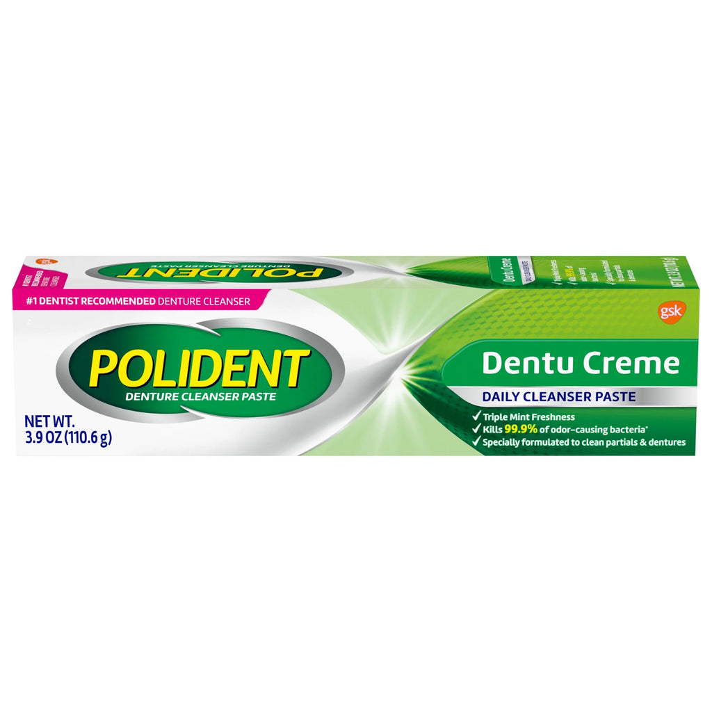 Experience Triple Mint Freshness with Dentu-Creme Denture Cleaner Paste - 3.9 Oz for Ultimate Freshness and Cleanliness