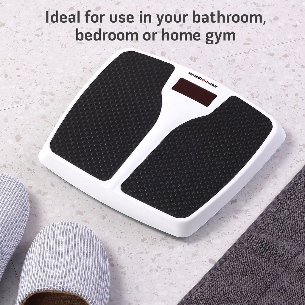 Precision Split Mat Digital Scale - 400 lbs Capacity with Bright LED Display in Elegant Black and White