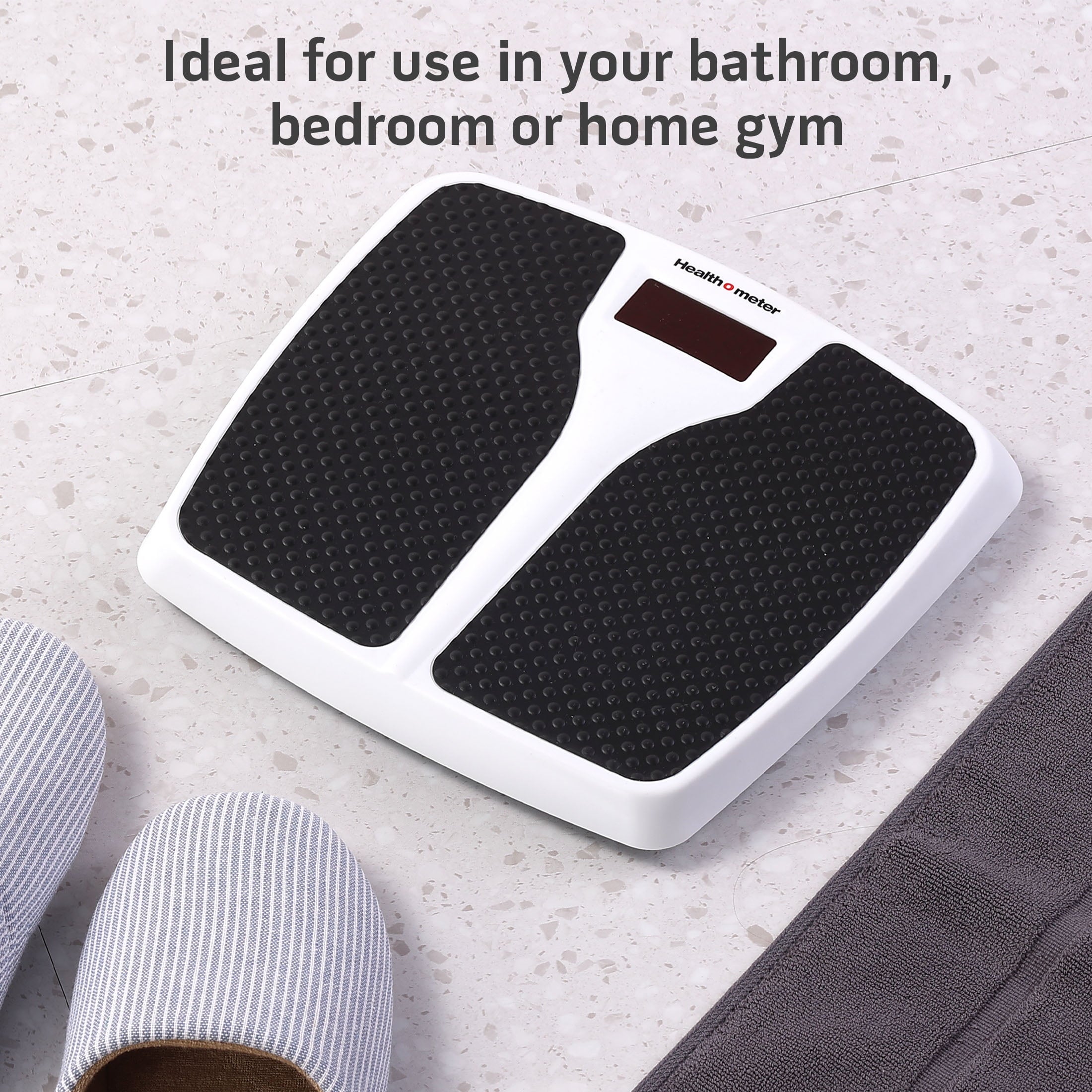 Precision Split Mat Digital Scale - 400 lbs Capacity with Bright LED Display in Elegant Black and White